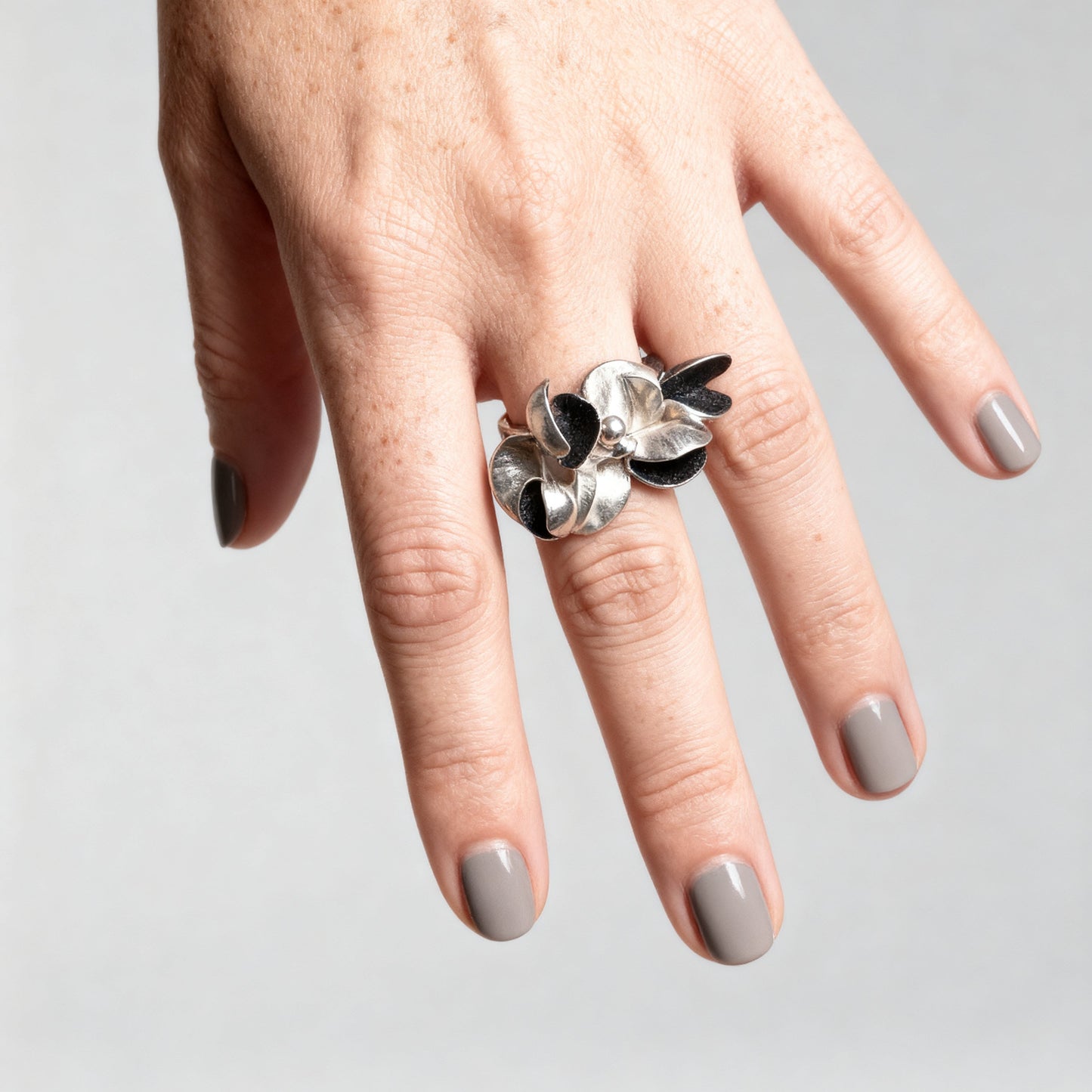 Anillo Tulipán Negro XL