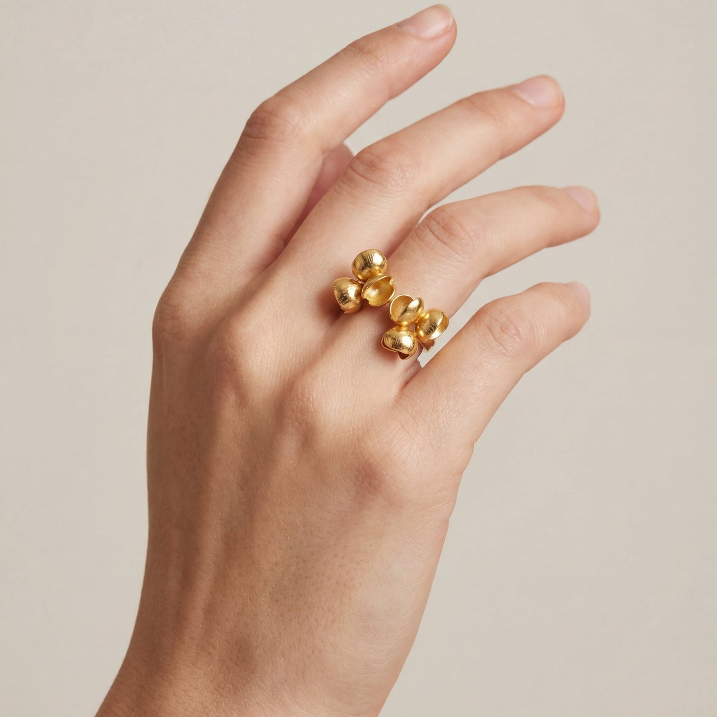 Anillo Tres Capullos Duo Dorado