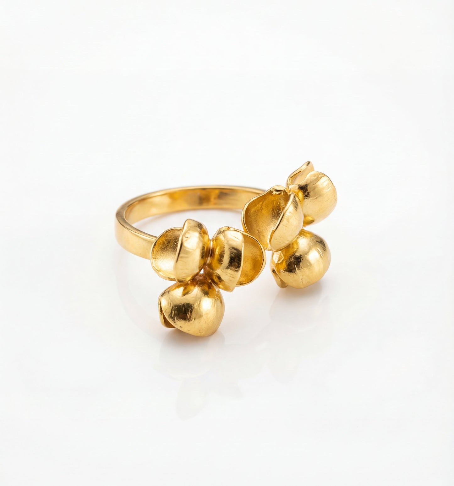 Anillo Tres Capullos Duo Dorado